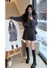 Women's High-Waist Wool Pleated Skirt - Autumn Winter Slim A-line, Anti-Exposure, Casual Short Skirt
