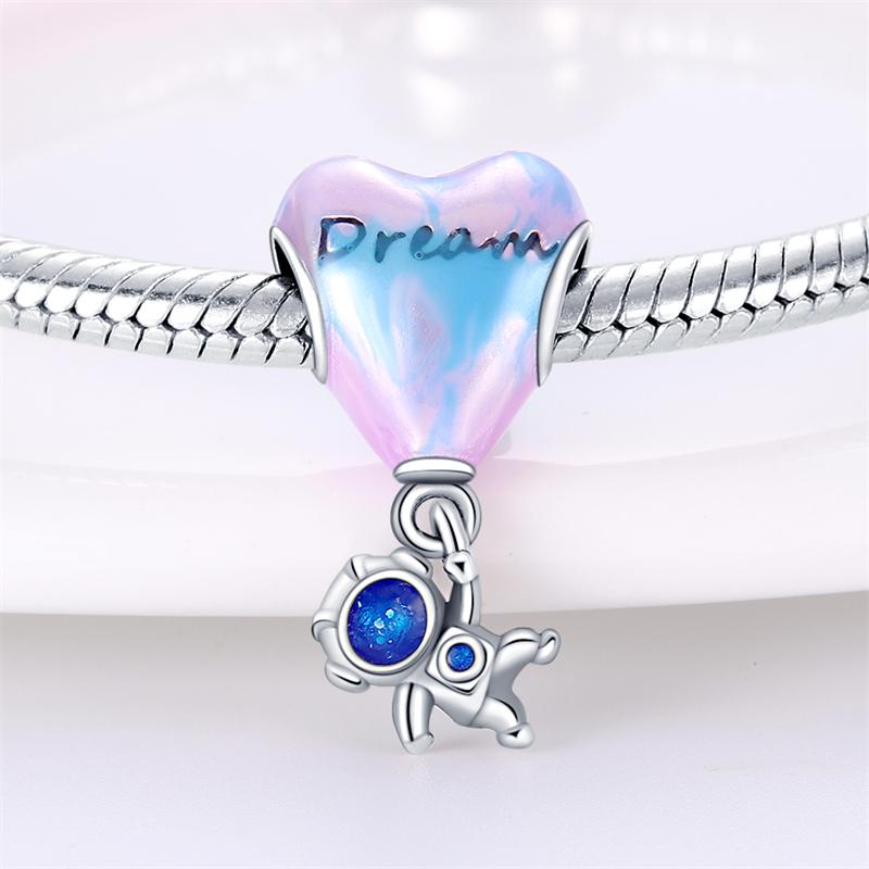 Romanticcopper Couple Colourful Heart Shapedballoon Charms Beads Fit 3Mmoriginal Bracelets Diy Jewelry Gifts