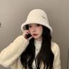 Autumn and Winter Face Showing Japanese Style Wool Bucket Hat Knitted Warm Fisherman Hat Outdoor Leisure