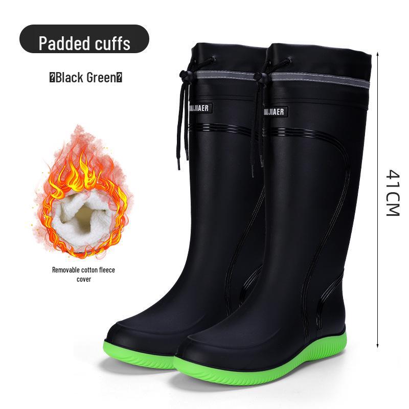 Premium Waterproof Unisex Rain Boots with Elastic Cuff and Non-slip Sole