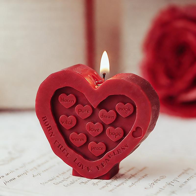 Romantic Love Candles Heart Shaped Scented Candle with Gift Box for Valentine's Day Proposal Anniversary Wedding Party Decor