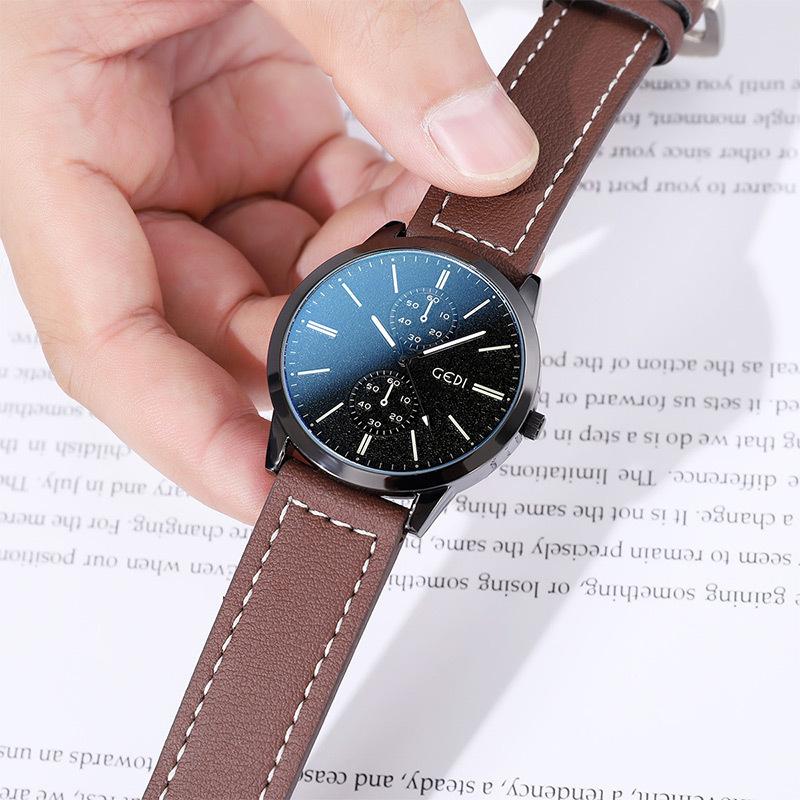 Same Men'S Business Versatile Belt Watch Waterproof Quartz Watch