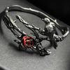 Elegant Floral Adjustable Metal Bracelet Dark Theme Crow Rose Designs Versatile Gothic Accessory