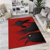 Durable Crow Design Home Decor Bloody Crow Horror Area Rug - Polyester Anti-Slip Mat for Living Room, Bedroom, Office - Large