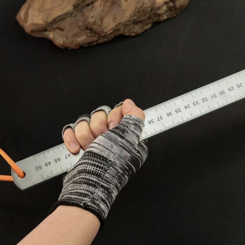 Multifunctional Ruler Straight Edges Measuring Tool 50cm Straight Ruler Stainless Steel Car Mounted Defense Ruler
