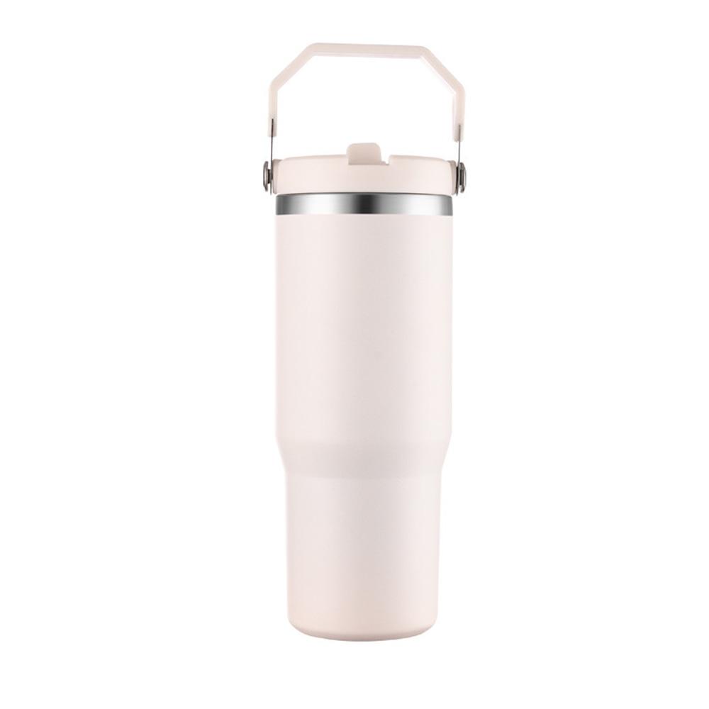 Leakproof Insulated Cup 30oz Large Capacity Water Bottle with Handle/Straw Colorful Tumbler Gift for Travel Car Office Workout