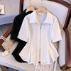 Dames Grote Maten Zomer Blouse met Korte Mouwen Slim Fit Casual Tops Outfit