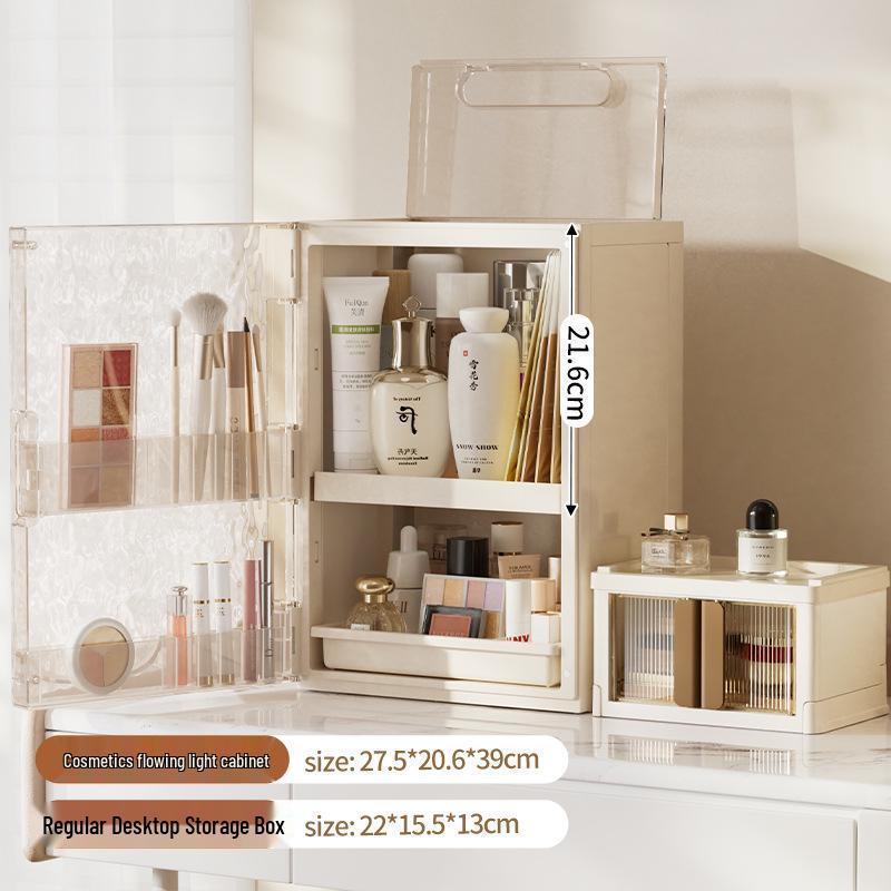 Elegant Folding Desktop Storage: Plastic Lipstick & Cosmetics Organizer