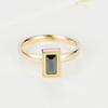 New Fashion Black Square Crystal Brand Jewelry Accessories Ring Unique Stainless Steel Rings for Women