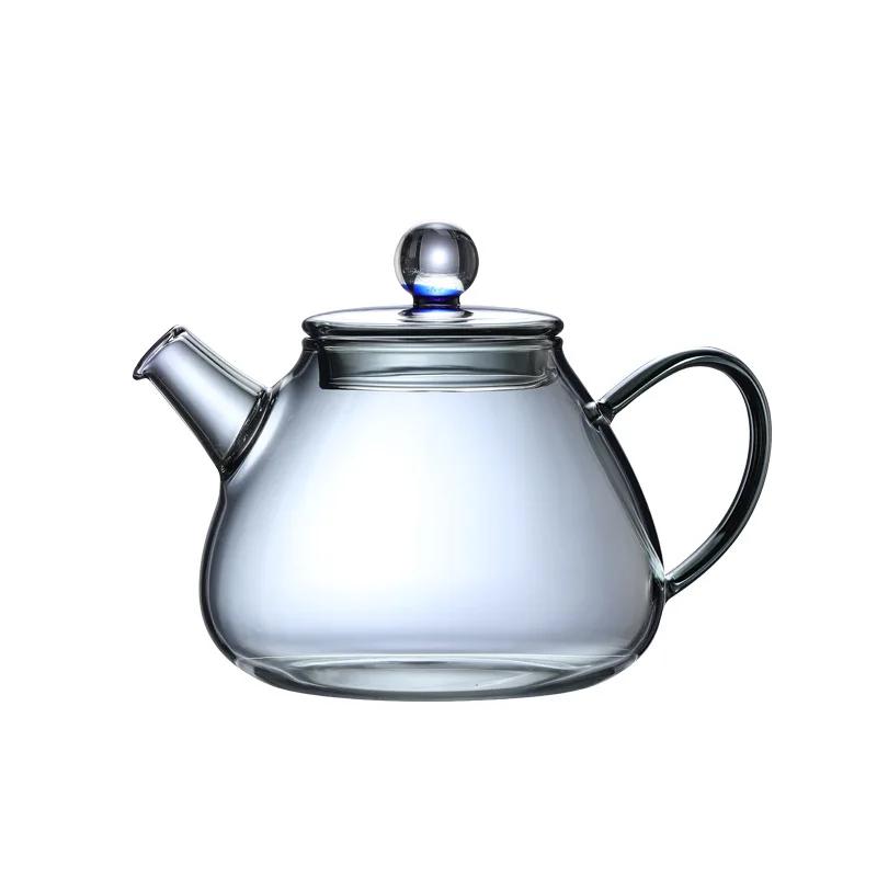 Conical Teapot Handle Kettle, Household Teaware, Thickening High Borosilicate Glass Teapot with Filter, Heat-resisting Punch Ket