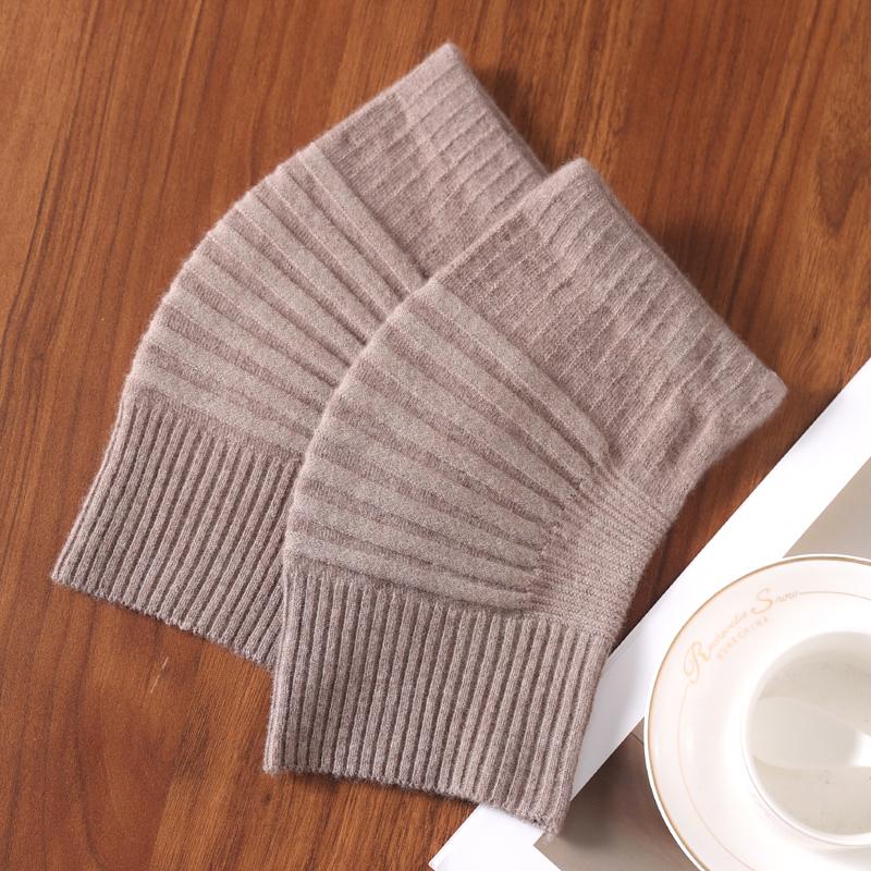 

100%Pure Wool Stripe Elastic Knee Brace Winter Warm Thermal Knee Protector Sleeve Compression Sports Knee Warmers For Women Men L(30X17) верблюд
