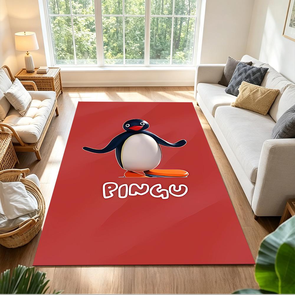 Pingu Arctic Adventure Washable Door Mat Compact Foldable Construction Stain-resistant Surface Office & Lounge Rug Minimalist Modern Style