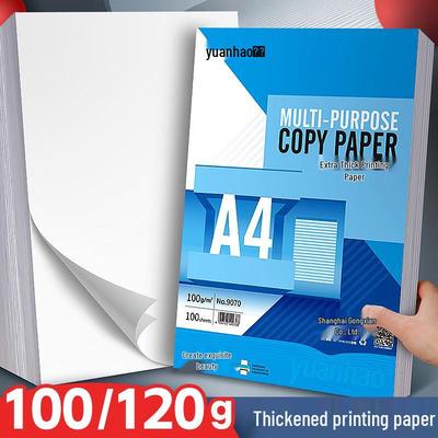 Yuanhao A4 100gsm Extra silný bílý kopírovací papír, 120g, 100 listů pro kancelářské/domácí použití