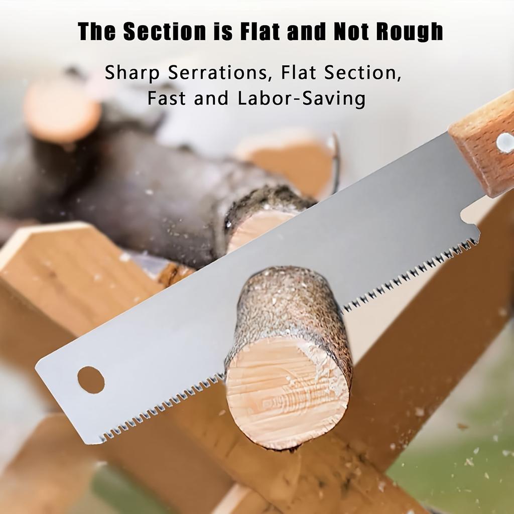 12 Inch Small Hand Saw, Flush Cut Saw Woodworking Hand Saw Wooden Straight Handle Single Edge Pull Saw Trim Tool for Household