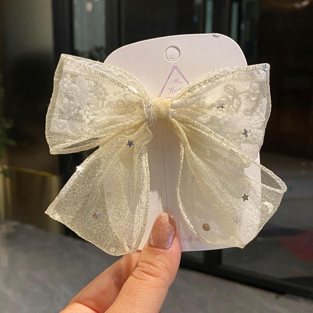 Kids' Ribbon Lace Bow Hair Clip - Cute Princess Accessories for Little Girls & Babies