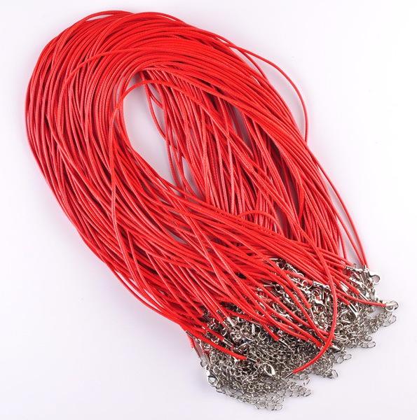 Adjustable Simple Black Wax Line Necklace with Lobster Clasp - DIY Jewelry Accessories