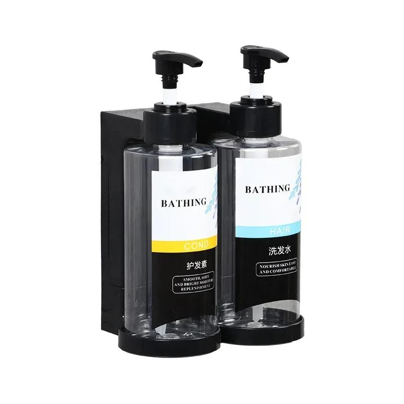 

2PCS/Set Transparent headed soap dispenser No Drill Wall Mount Shampoo Soap Dispenser Set Bathroom Organizer