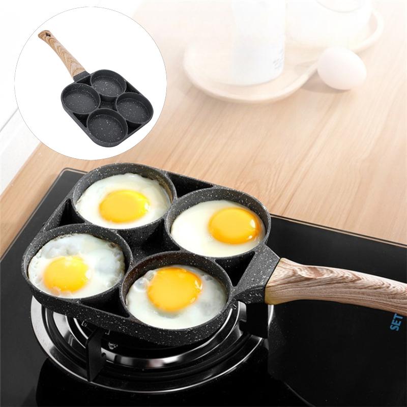 2/4 Hole Omelet Pan Frying Pot Thickened Aluminum Non-stick Cooker Egg Pancake Steak Cooking Pan Hamburg Bread Breakfast Maker
