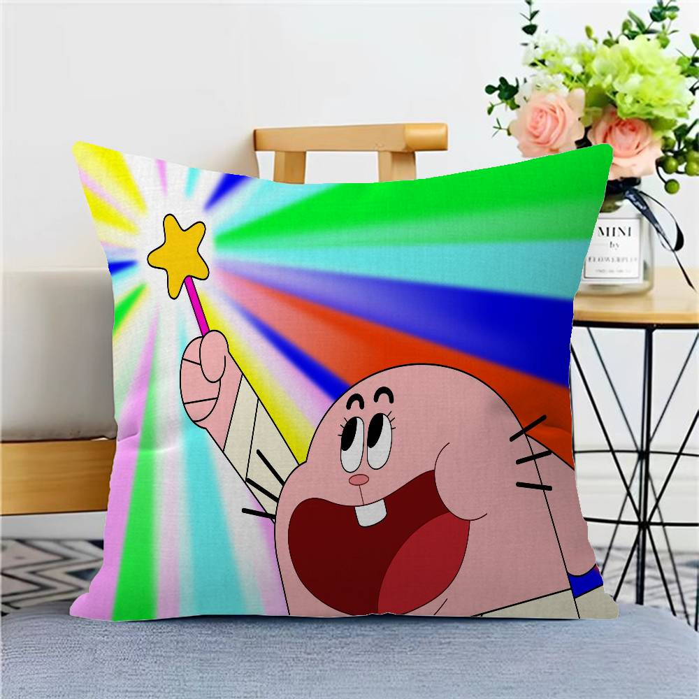 The Amazing W-World Of G-Gumball Cushion Cover Pillowcase Upholstery Sofa Throw Pillow Home Decor Pillowcas