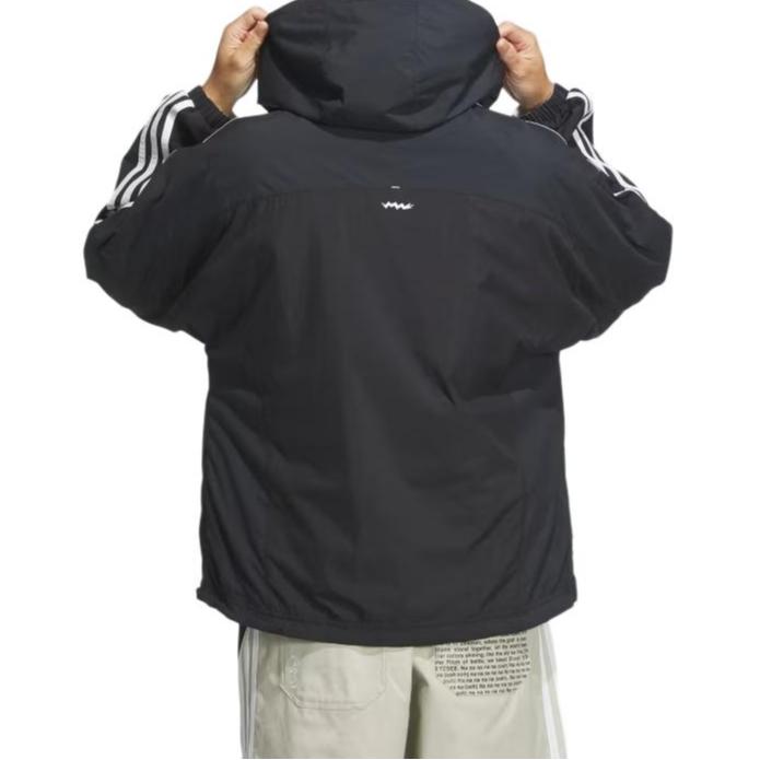 adidas Originals X Yeseyesee Kollaboration Gestreifte Kapuzenjacke Langarm Herrenjacke Schwarz Kristall JN5816