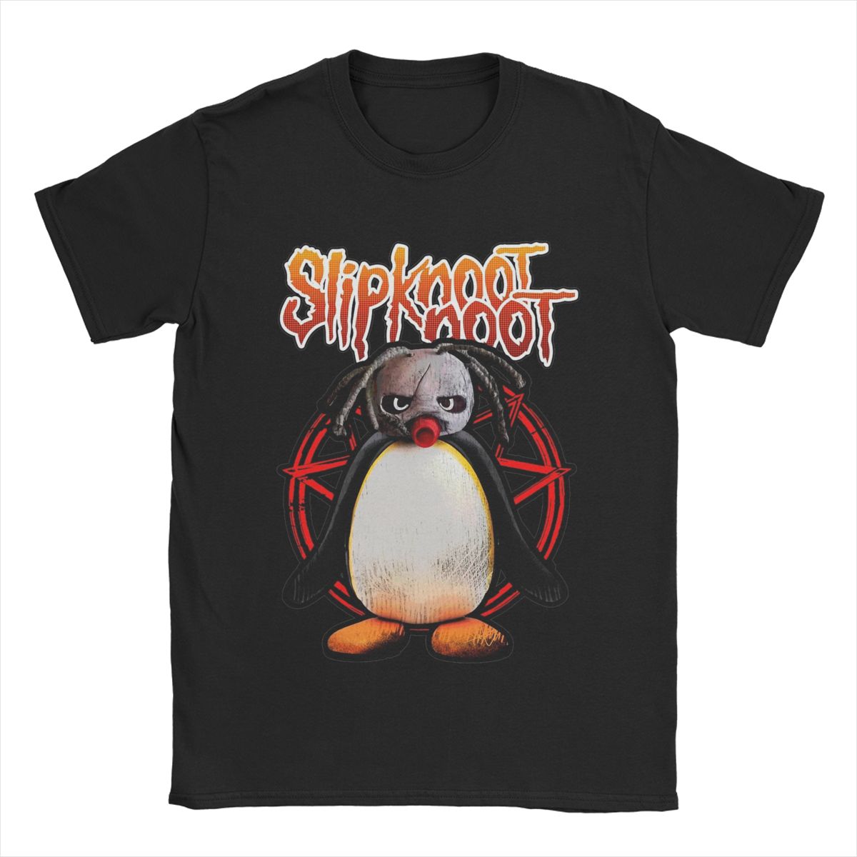 

Slipknoot Noot Pingu Men s T Shirt Novelty Tees Short Sleeve Round Collar T-Shirt Cotton Plus Size Clothing XL