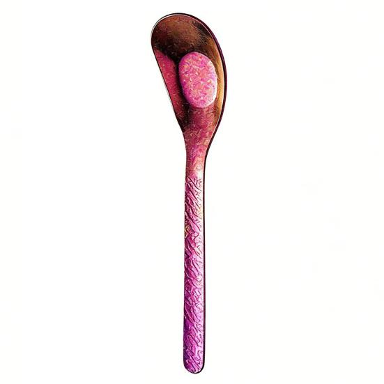 Flacher Boden Titanlöffel Hämmer Muster Esslöffel Spülmaschinenfest Langer Griff Küche Suppe Reis Eis Dessert Löffel