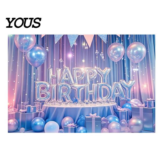 Birthday Celebration Banner Happy Backdrop, Party Photo Background Cloth for Celebration, Decorative Bunting Flag Decor Kids Women, Supplies