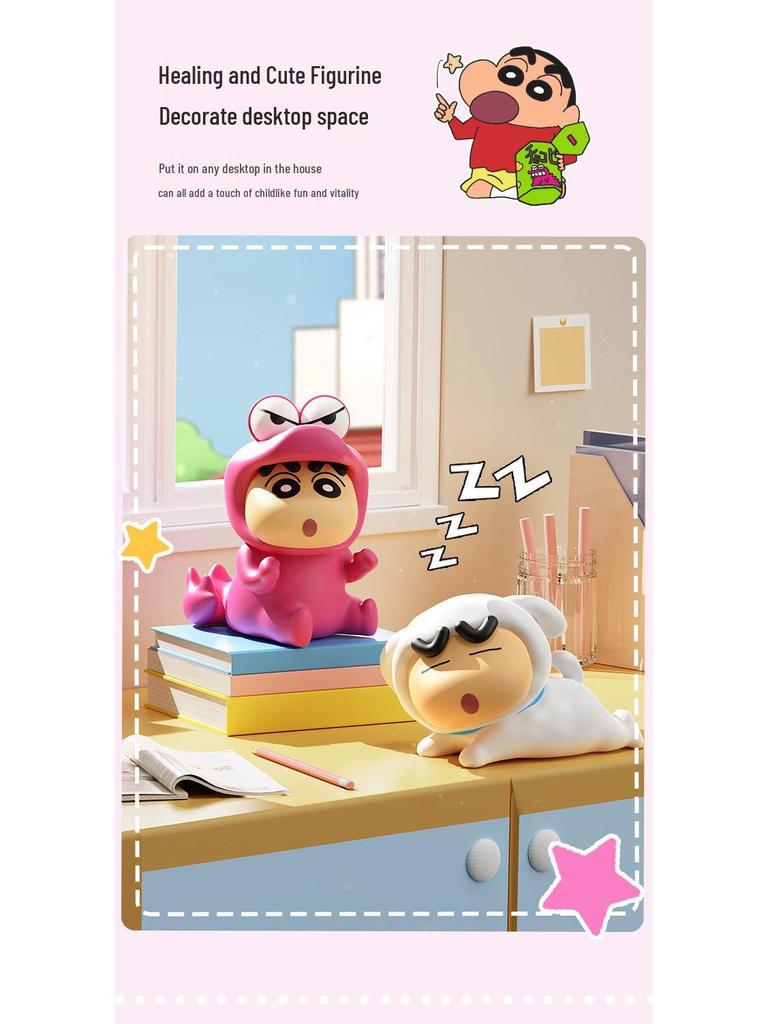 Crayon Shin-chan Crocodile Mountain Multifunctional Piggy Bank & 3D Phone Holder with Shiro Cosplay Card Slot Ornament