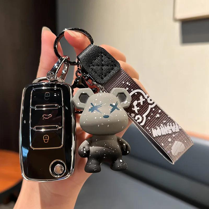 Fashion Tpu Car Key Case Full Cover Fob For Vw Volkswagen Golf 7 Mk7 Tiguan Mk2 For Seat Ateca Leon Fr 2 Ibiza For Skoda Octavia