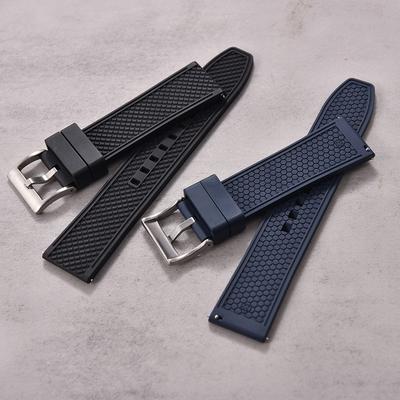 Professional Diving Watch Band FKM Rubber Strap 18mm 20mm 22mm 24mm Quick Release Bullet Shape for Dive Watch Waterproof Durabl