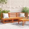 Vidaxl Garden Sofa 3-Seater, Waxed Brown, Solid Pine Wood