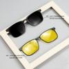 Magnet Clip Sunglasses Square Men Polarized Gray  Frame Custom Prescription Women Myopia Night Vision Eyeglasses