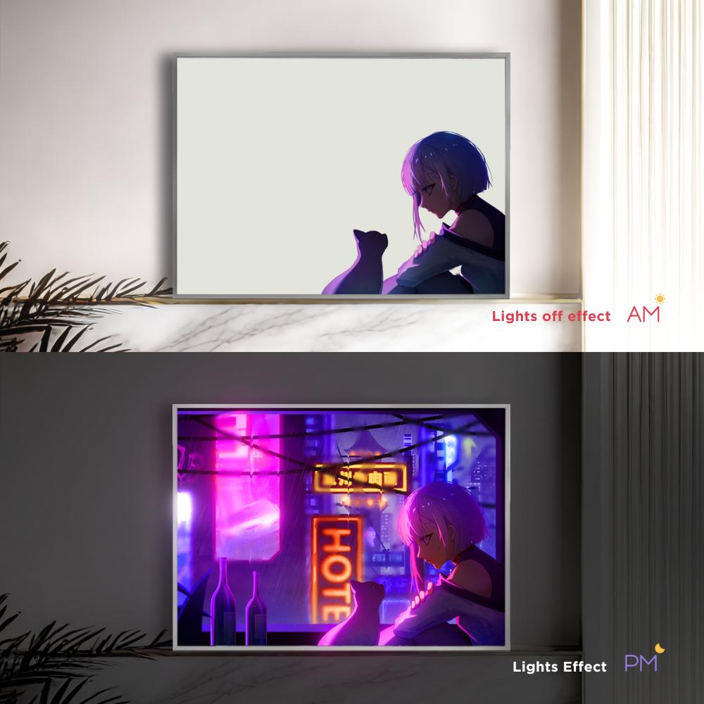 Edgerunners Neon LED Light Cyberpunk Anime 3D Effect Bedside Lamp Room Decor for Otaku Gamers