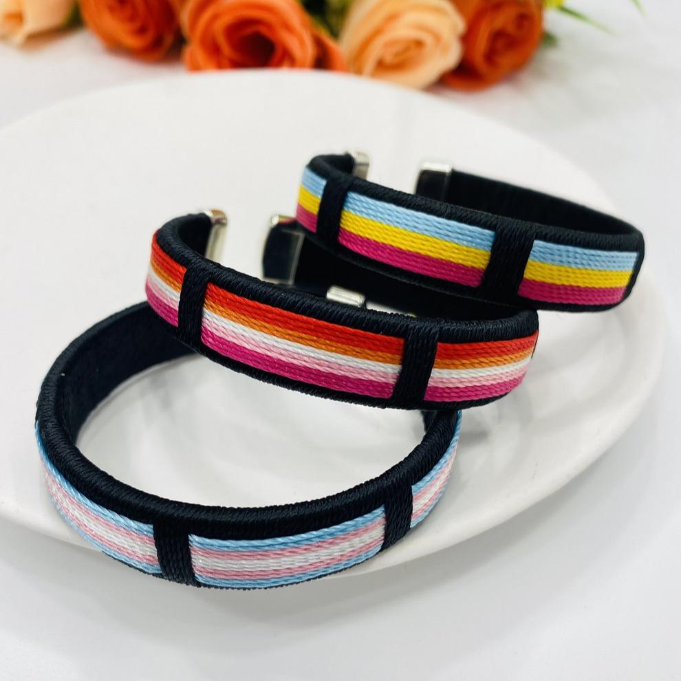 Rainbow Love Thread Bracelet - Woven Friendship Gift for Couples