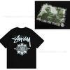 [2] American trendy brand short-sleeved t-shirt black and white collection printed short-sleeved t-shirt casual couple men and women of the same style