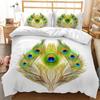 Peacock Duvet Cover King Size Pretty Animal Pattern Bedding Set Peacock Feather Printed Decor with Pillowcase for Girl Kid Adult