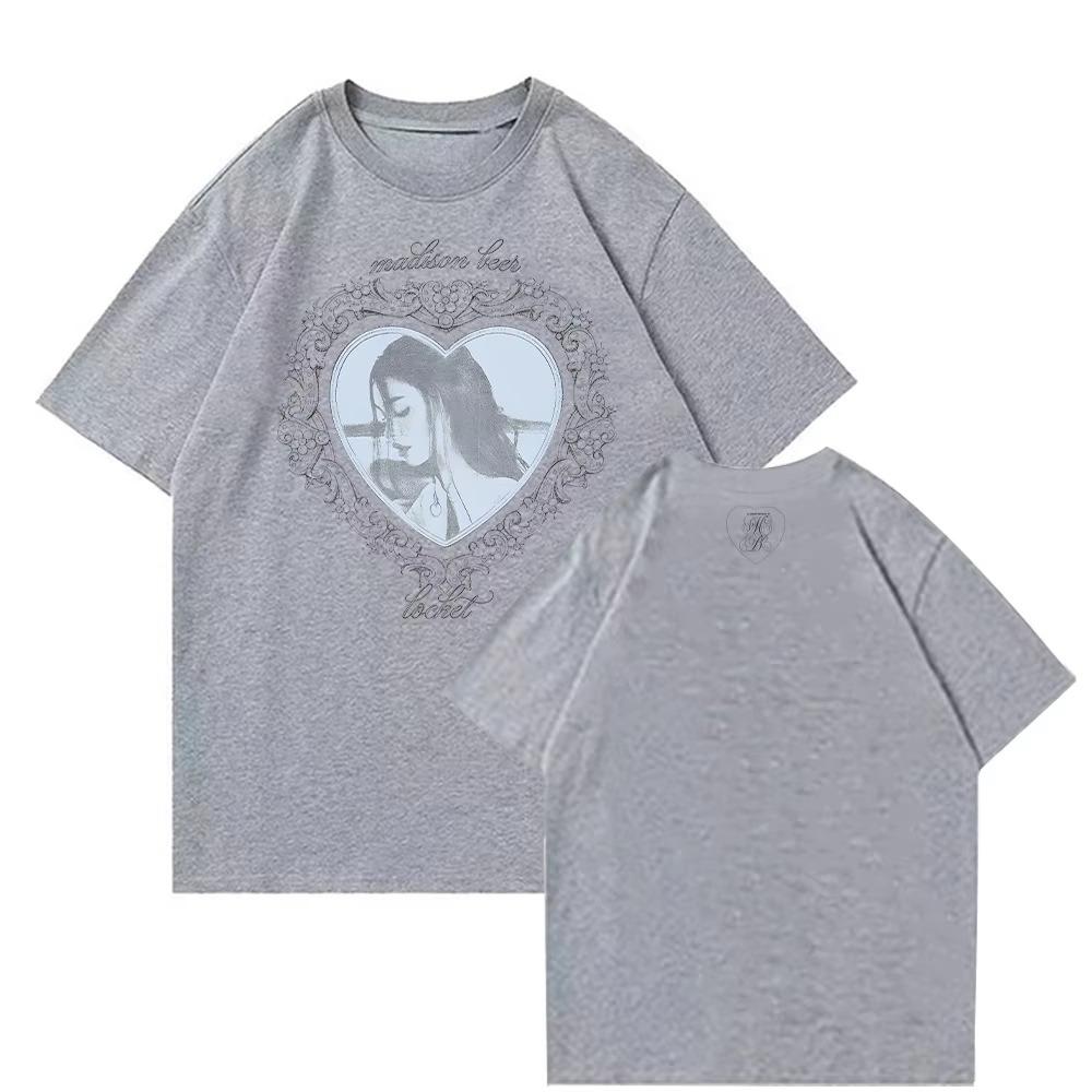 Madison Beer Locket Merch Trička Letní Bavlněná Ležérní Trička Pánské Oblečení Pohodlné Kulatý Výstřih Y2K Streetwear