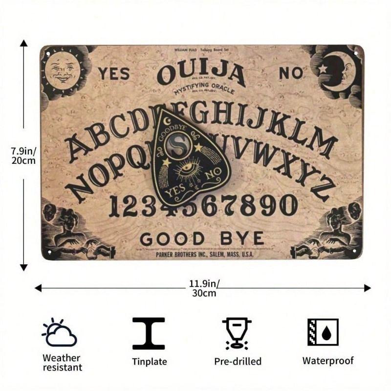

Metal Wall Art Poster, Ouija Board Vintage, Mystic Symbols for Bar