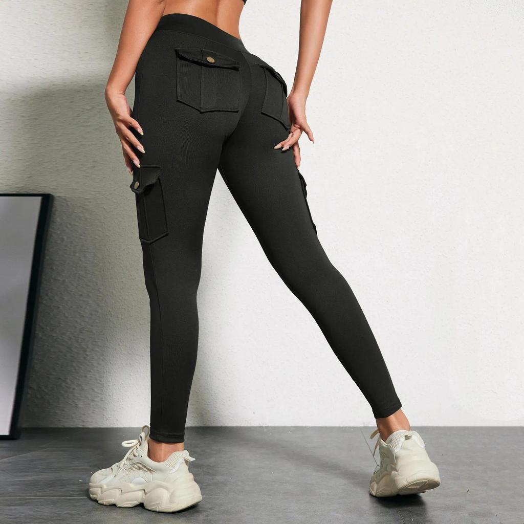 Women’s High Waist Quick-Dry Fitness Pants - Elastic, Tight, Sexy, Hip Lifting, Nine-Point Sports Leggings