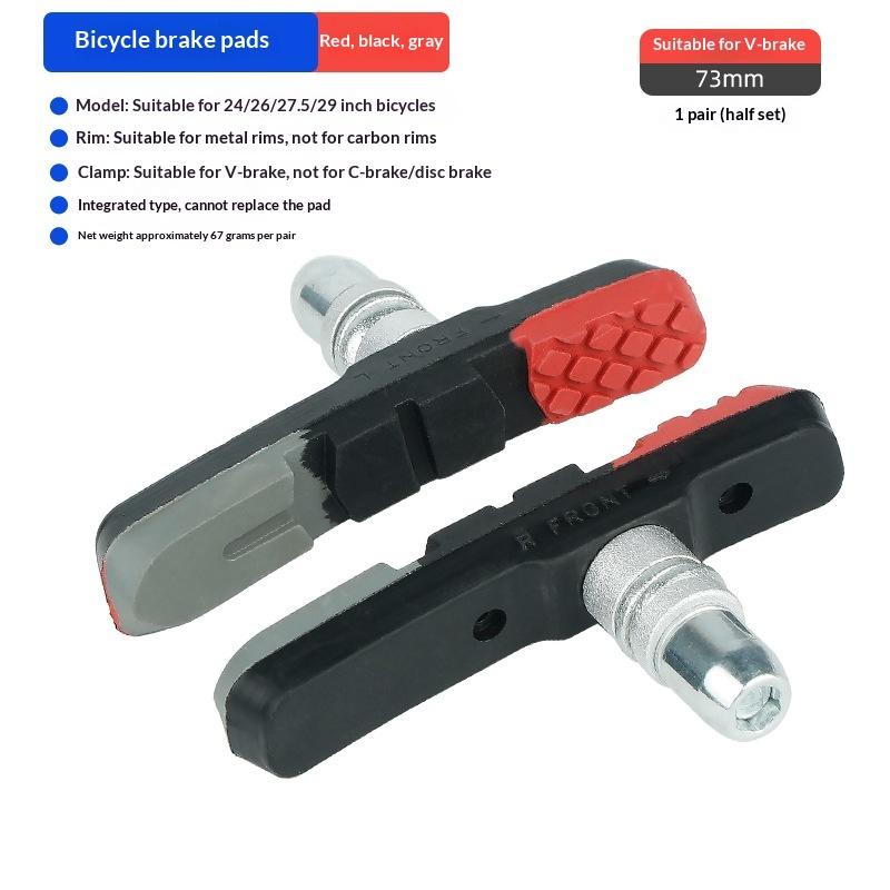 2 Pcs Robust Hard Wearing Rubber 70Mm V Brake Pads For Metal Rim Fit Wet Dry Conditions