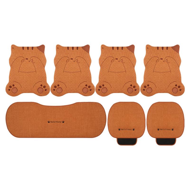 Cartoon Cute Girl Shy Cat Car Seat Cushion for All Seasons, Fits Volkswagen Golf, Bora, Sagitar, Tharu.