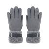 Winter Plush Thickened Warm Gloves for Women's Touch Screen Suede Gloves Outdoor Windproof and Cold Cycling Gloves