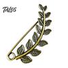 Coats Decorative Pin Vintage Bronze Safety Pin, Large Feather Bird Leaf Flower Lapel Elegant Men Women Brooch for Coats, Jackets, Hats, Bags Design