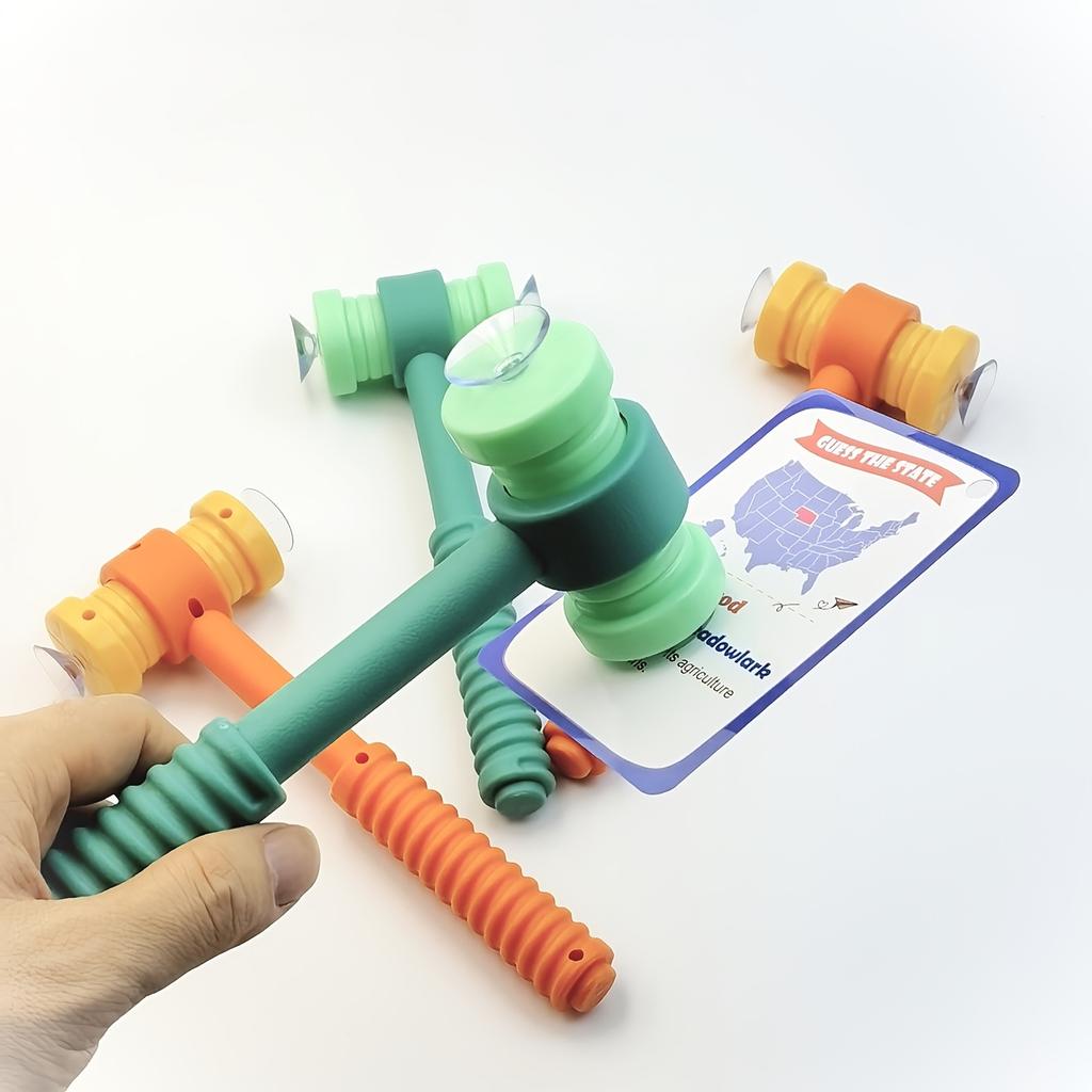 2pcs Colorful Plastic Hammers with Suction Cups | Classroom Activity and Party Supplies, Teachers Aids and Resources