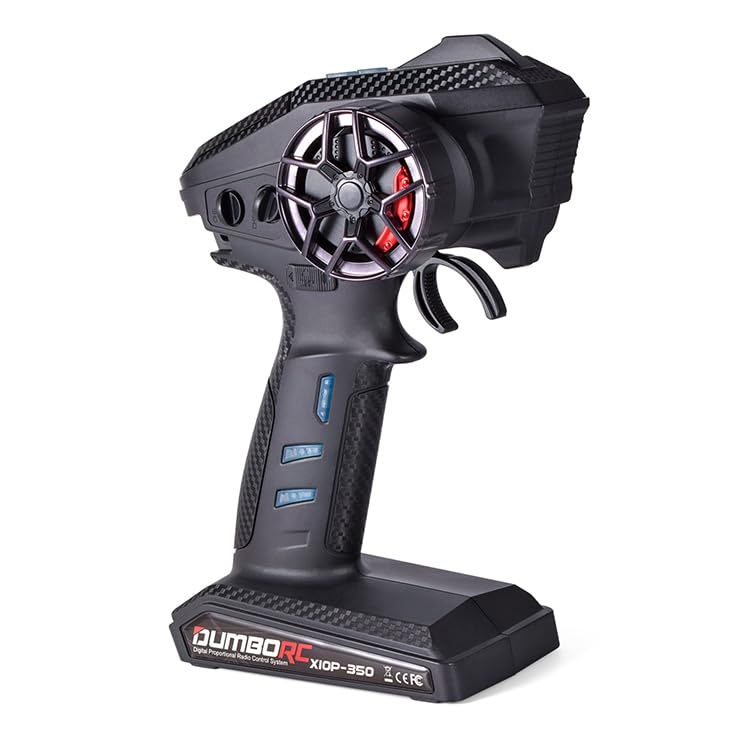 DUMBORC X10P-350 2.4G 10-Channel Transmitter, Technically Approved, for RC Cars, Boats, and Tanks, with 350M Long-Range Control, Ergonomic Design,