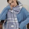 Tatiana Snug Checked Wool Blended Muffler MF8108 Blue