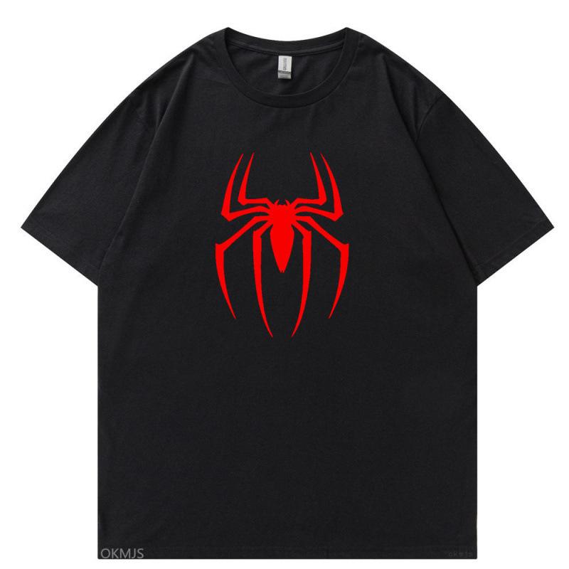 Loose And Comfortable Short Sleeves Unisex Unisex Oversized Clothes Summer New Cotton Unisexs Tshirts Spider Pattern Printed Tees