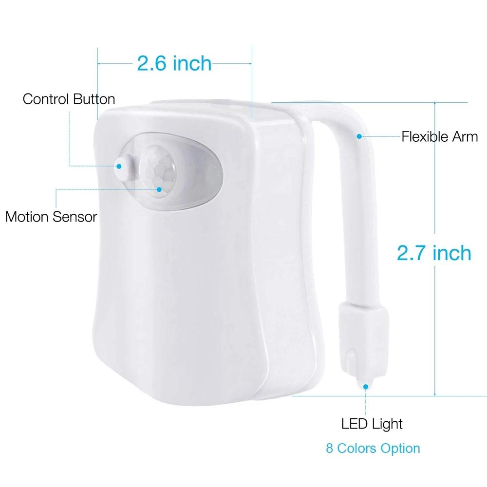 Smart PIR Motion Sensor Toilet Seat Night Light 8 Colors Waterproof Backlight For Toilet Bowl LED Luminaria Lamp WC Toilet Light