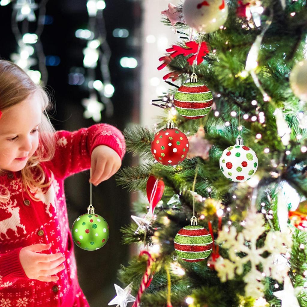 Christmas Tree Balls Ornaments 12 Pieces Ball Decor 2.4 Inches Shatterproof Baubles Ornaments For Home Winter Party Outdoor