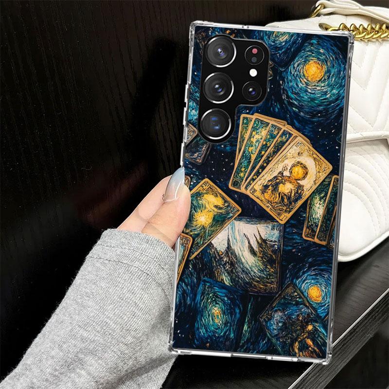 Witch Tarot Card Case for Samsung Galaxy S25 S24 S23 S22 Ultra Soft Phone Cover S25 Edge S21 Plus S20 FE S10 + Black Cover